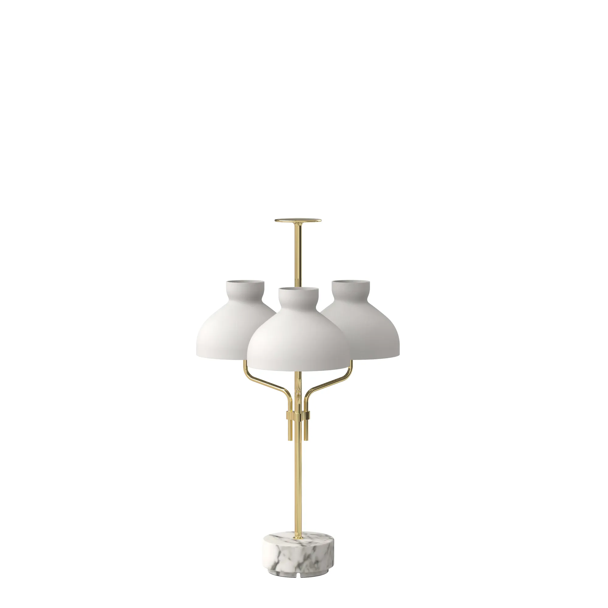 Arenzano Tre Fiamme in Carrara Marble / Brass / White glass, code TAR320-1509