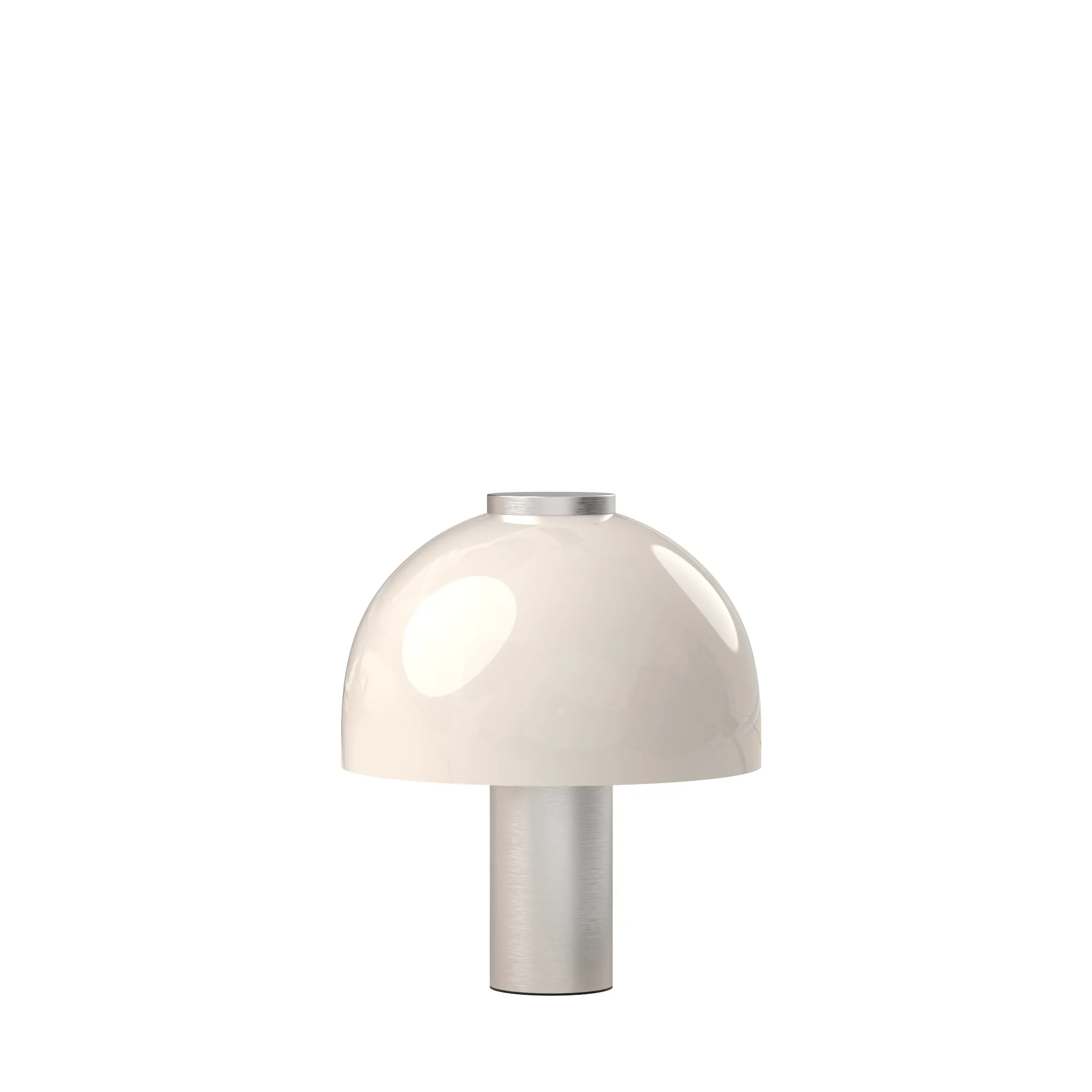 Babila Tavolo in Small model / Brushed aluminum / Glossy white, code TBB300-0523
