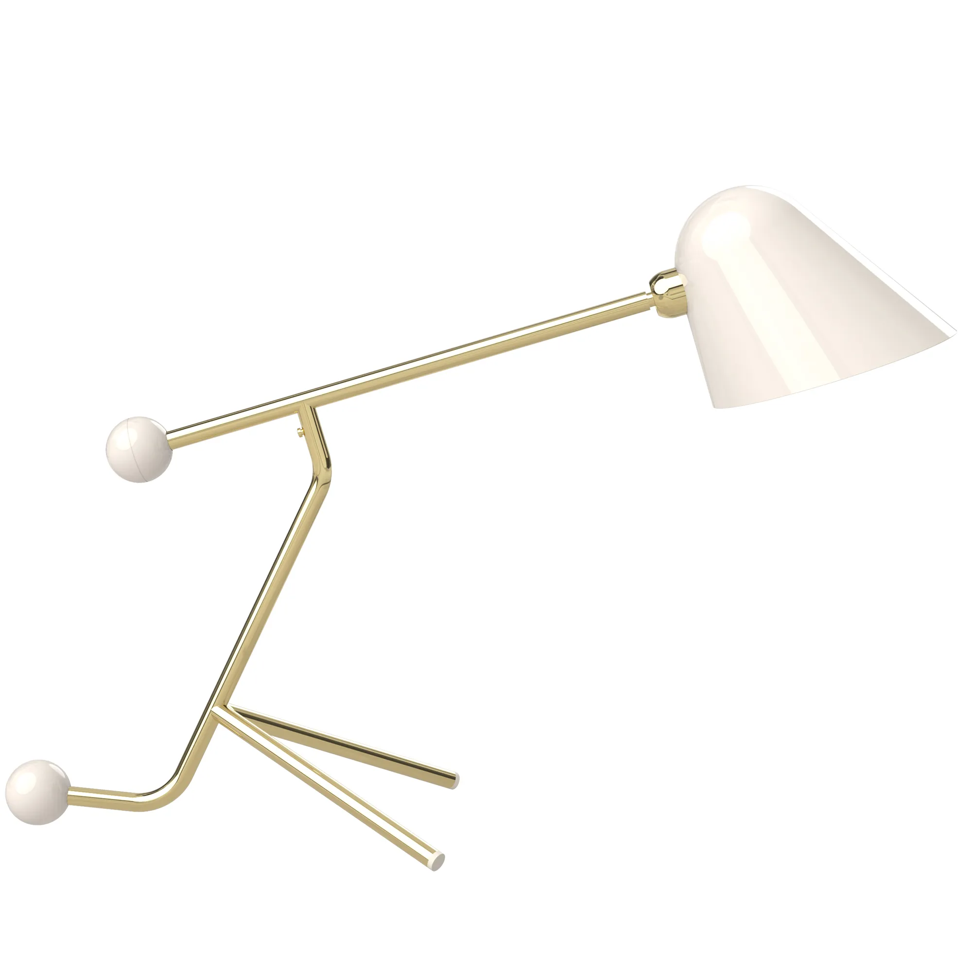Beghina Tavolo in Brass / Glossy White, code TBE300-0923