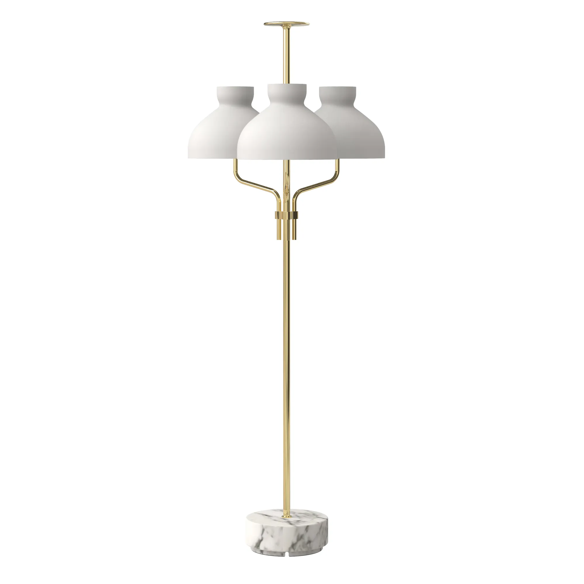 Arenzano Tre Fiamme in Carrara Marble / Brass / White glass, code TAR400-1509