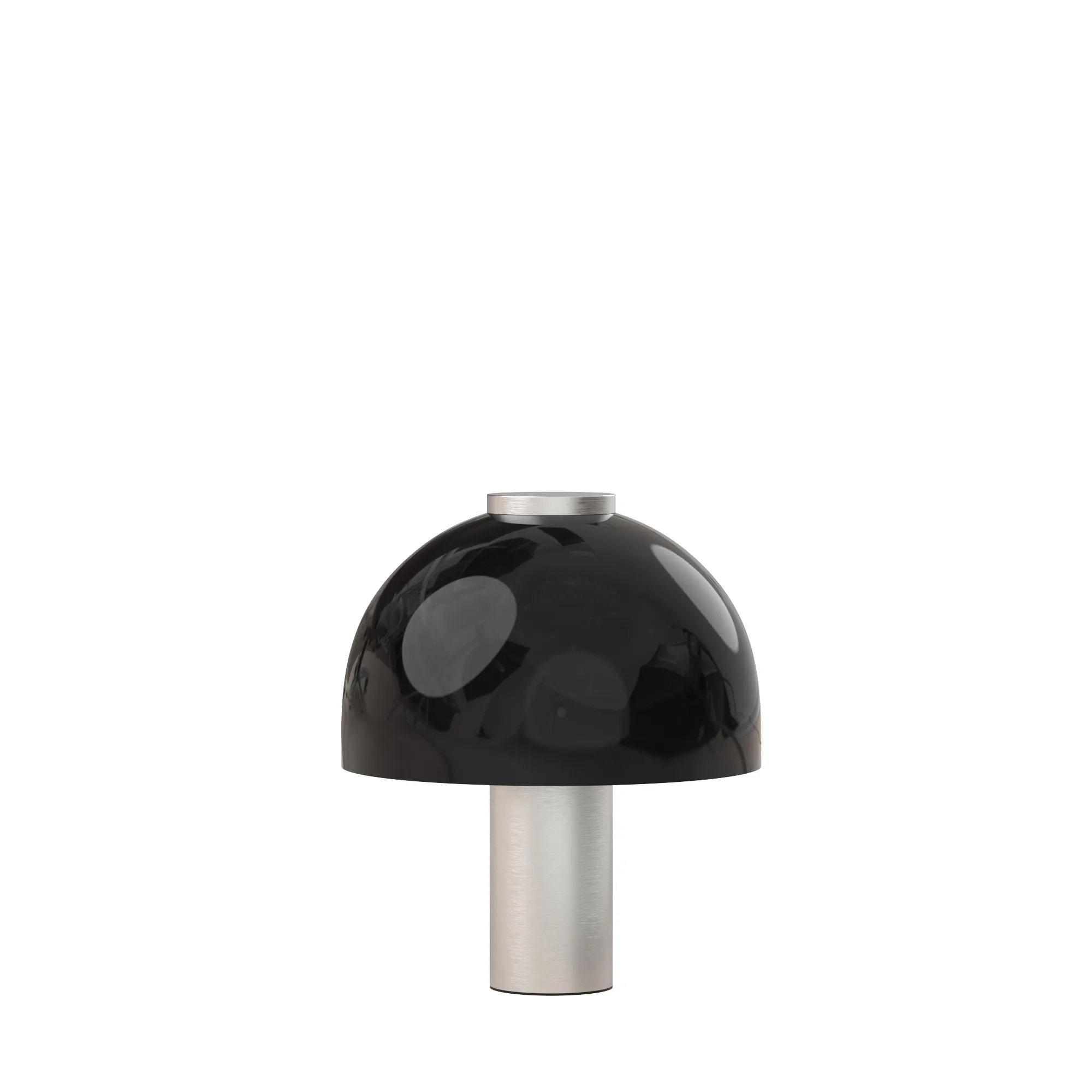 Babila Tavolo in Small model / Brushed aluminum / Glossy black, code TBB300-0524