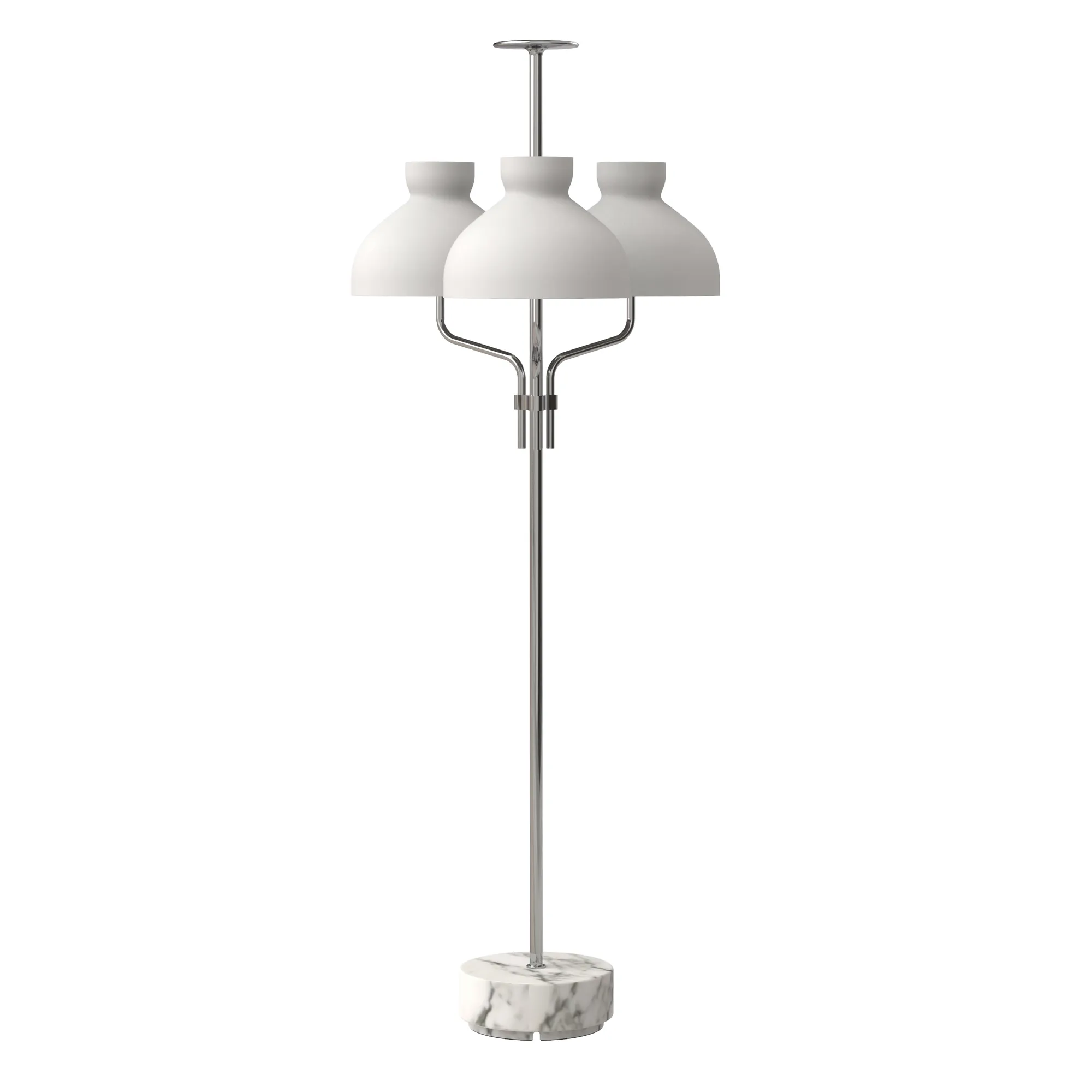 Arenzano Tre Fiamme in Carrara Marble / Chrome / White glass, code TAR400-1501