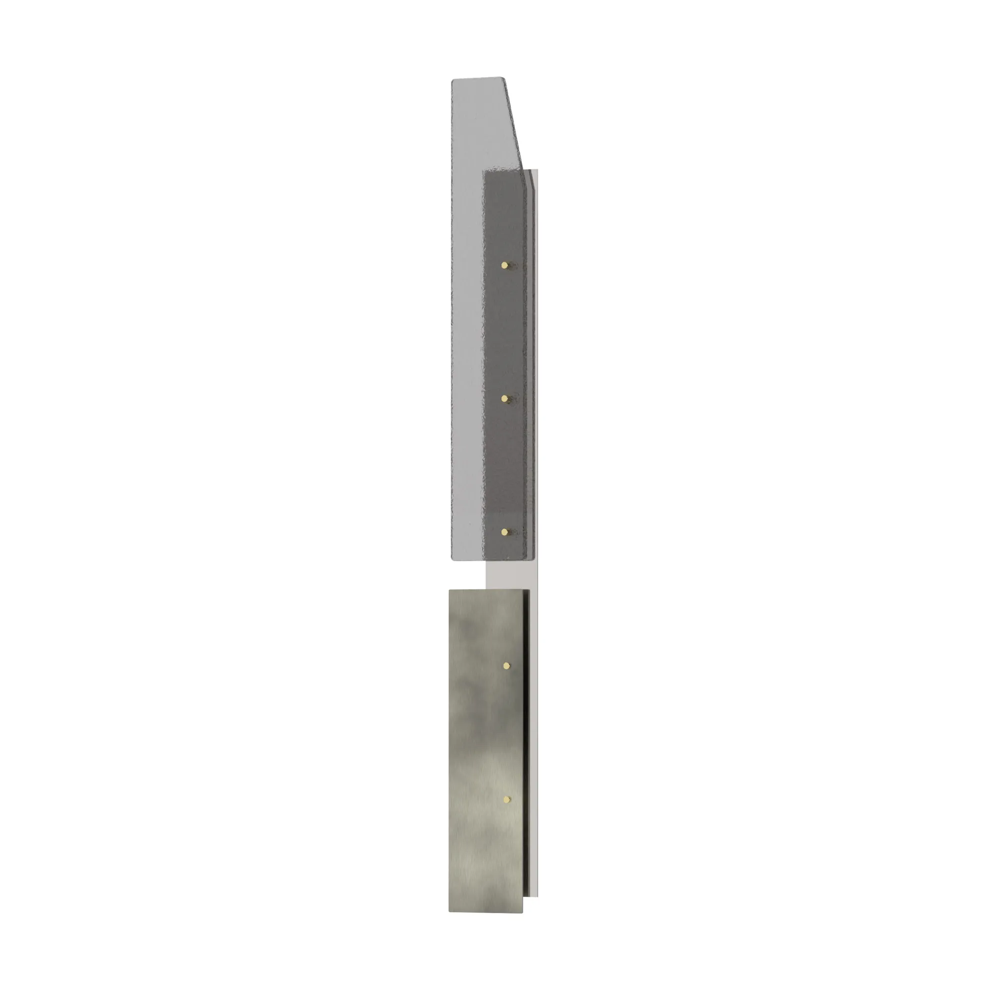 Corso Italia wall lamp composition B in steel, rough nickel and grey glass
