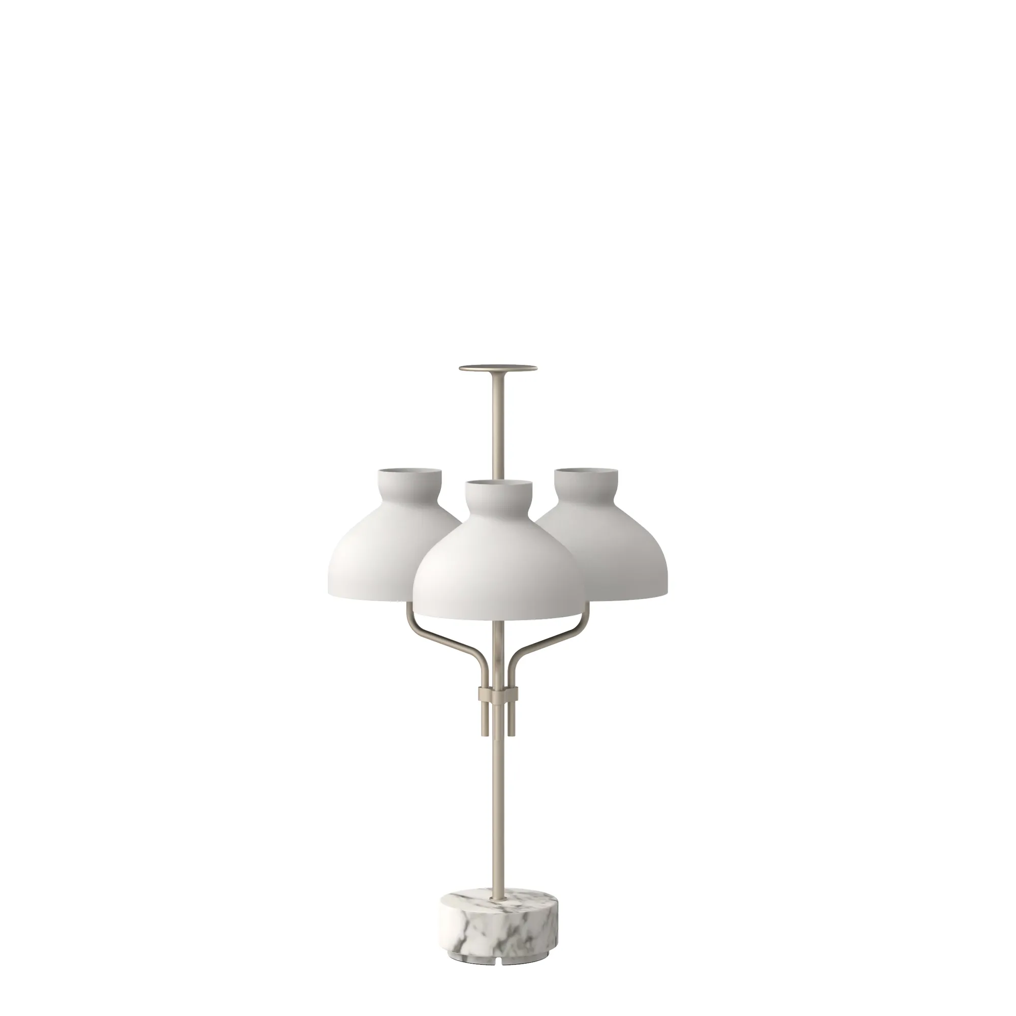 Arenzano Tre Fiamme in Carrara Marble / Satin Nickel / White glass, code TAR320-1505