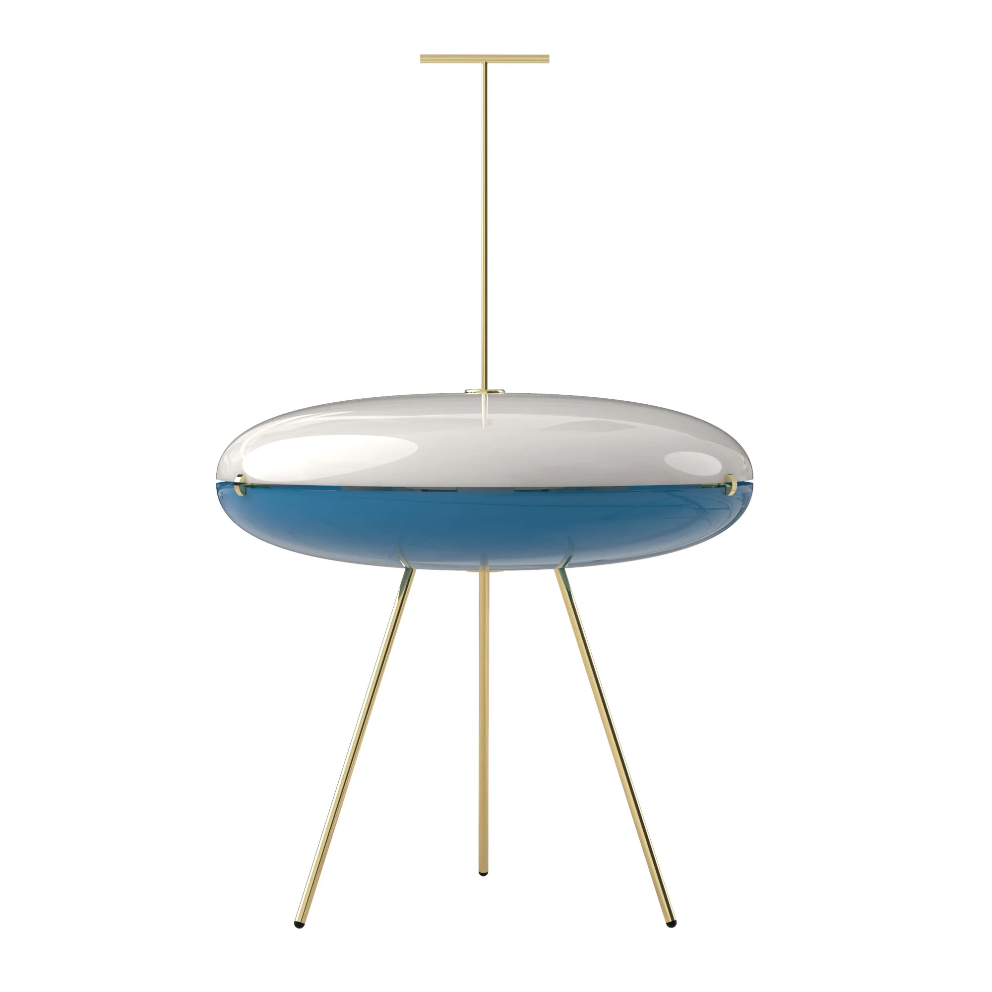 Luna Orizzontale in Brass / White & Blue plastic, code TLU400-0967