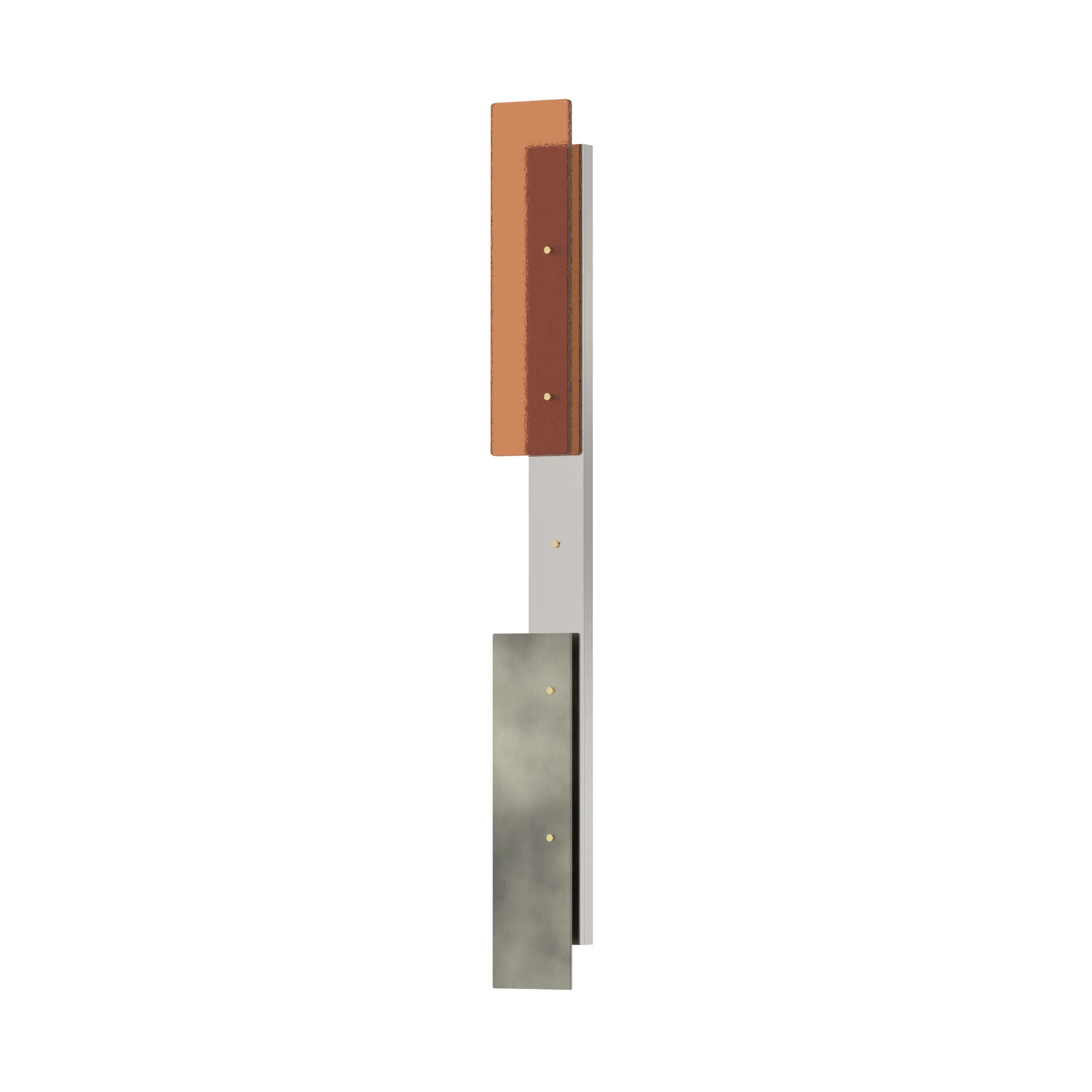 Corso Italia wall lamp composition C in steel, rough nickel and brown glass