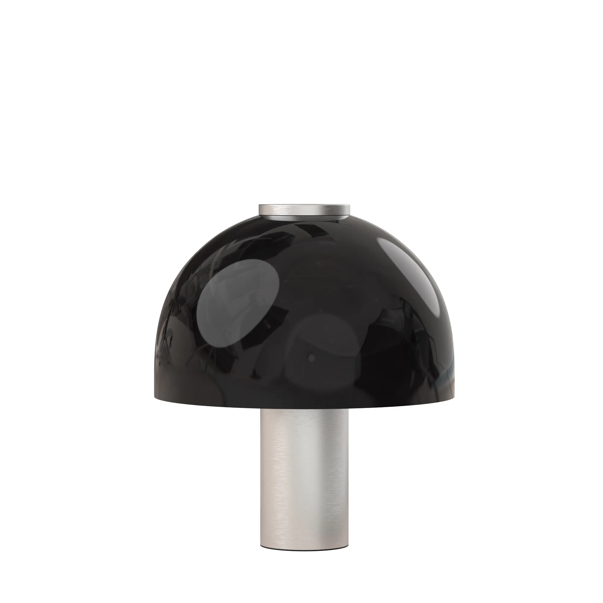 Babila Tavolo in Large model / Brushed aluminum / Glossy black, code TBB310-0524