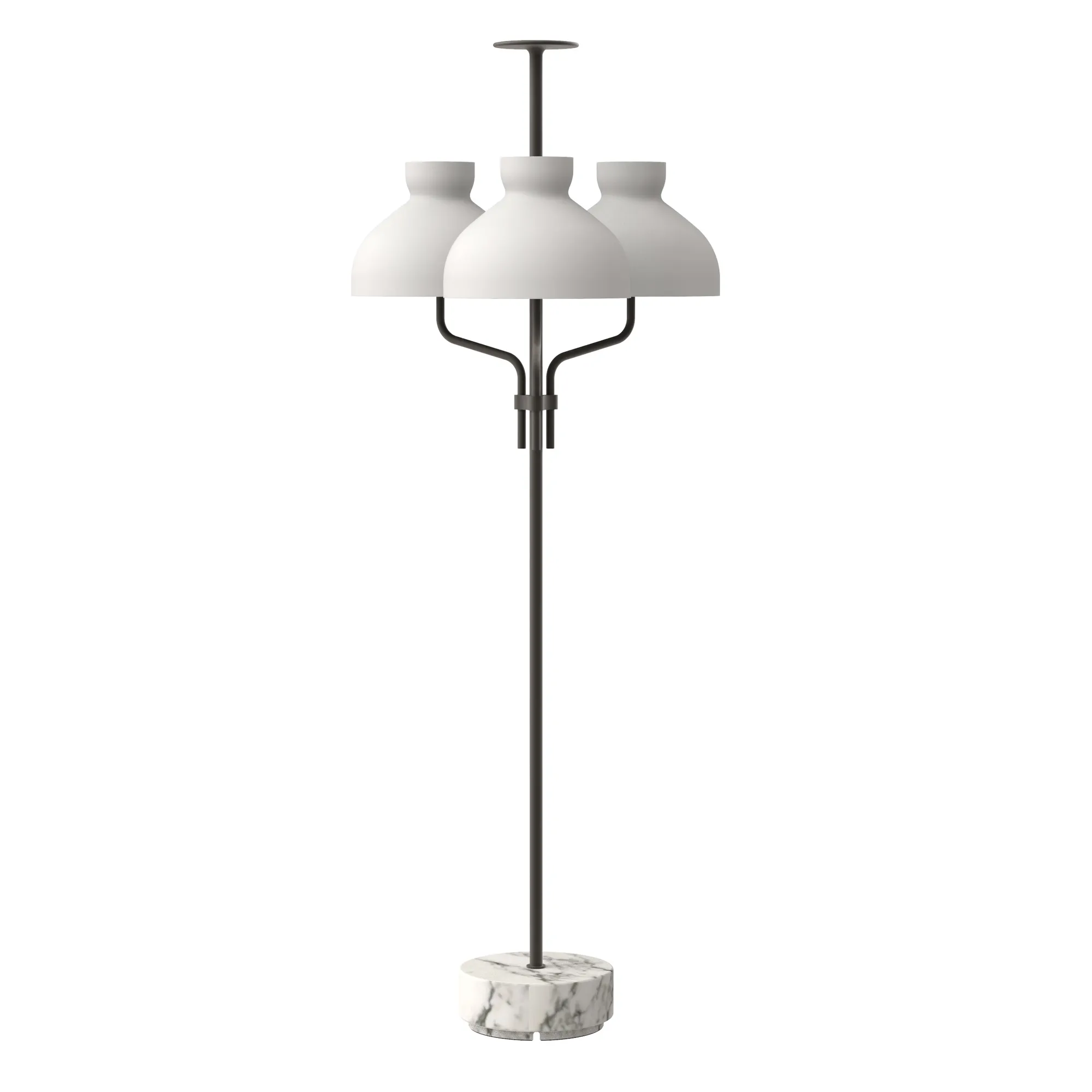 Arenzano Tre Fiamme in Carrara Marble / Satin Bronze / White glass, code TAR400-1514