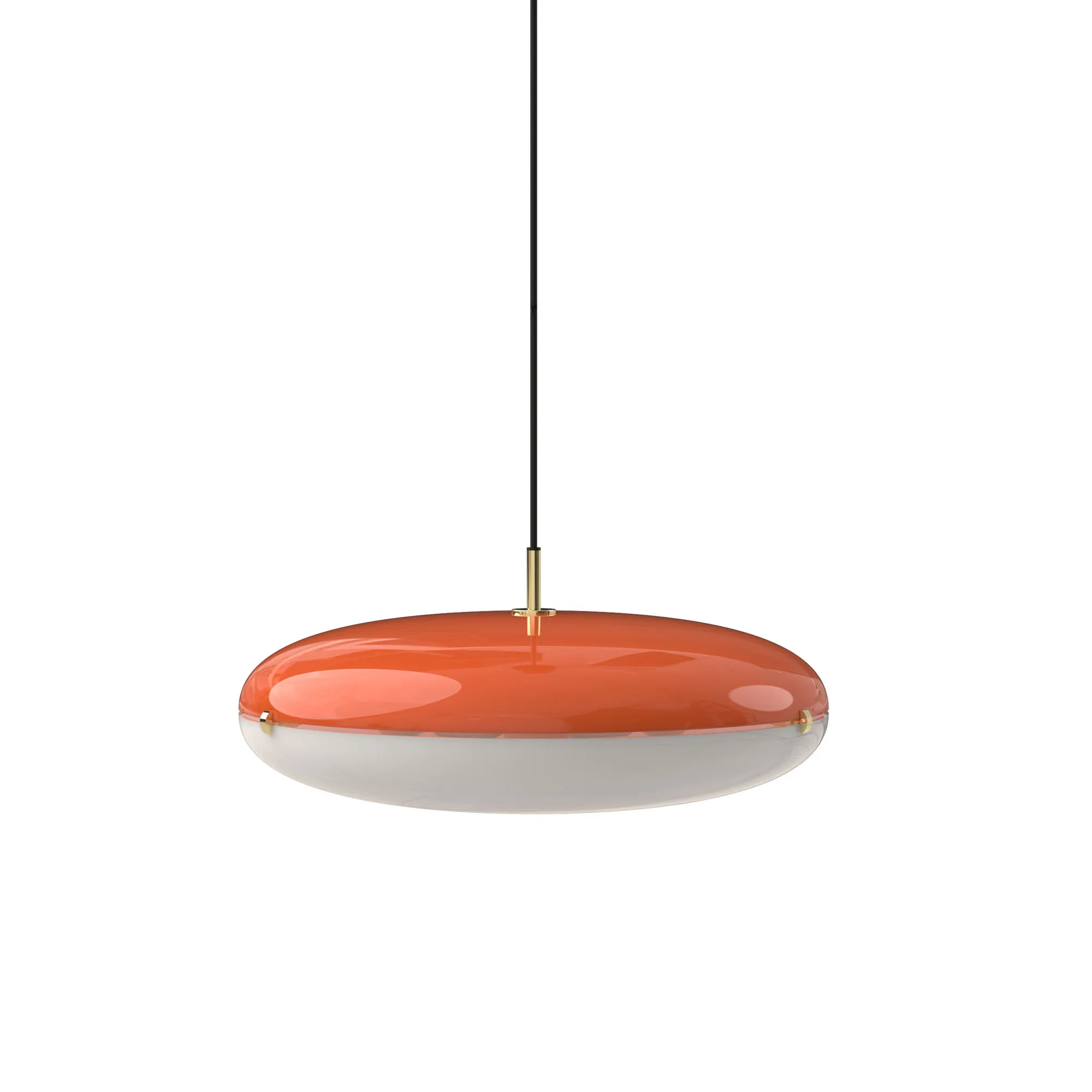 Luna Sospensione in Brass/glossy white and orange, code TLU100-0968