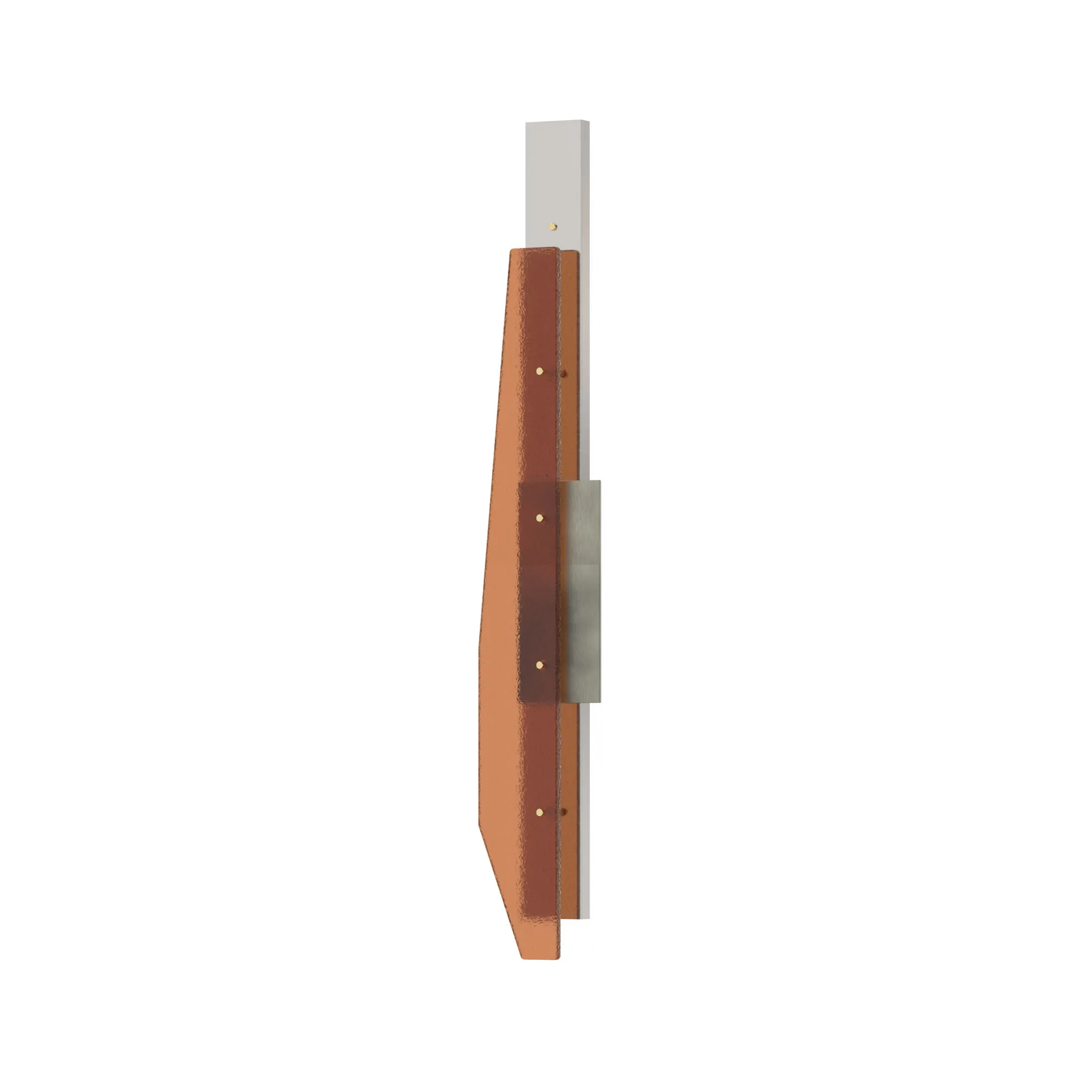 Corso Italia wall lamp composition E in steel, rough nickel and brown glass