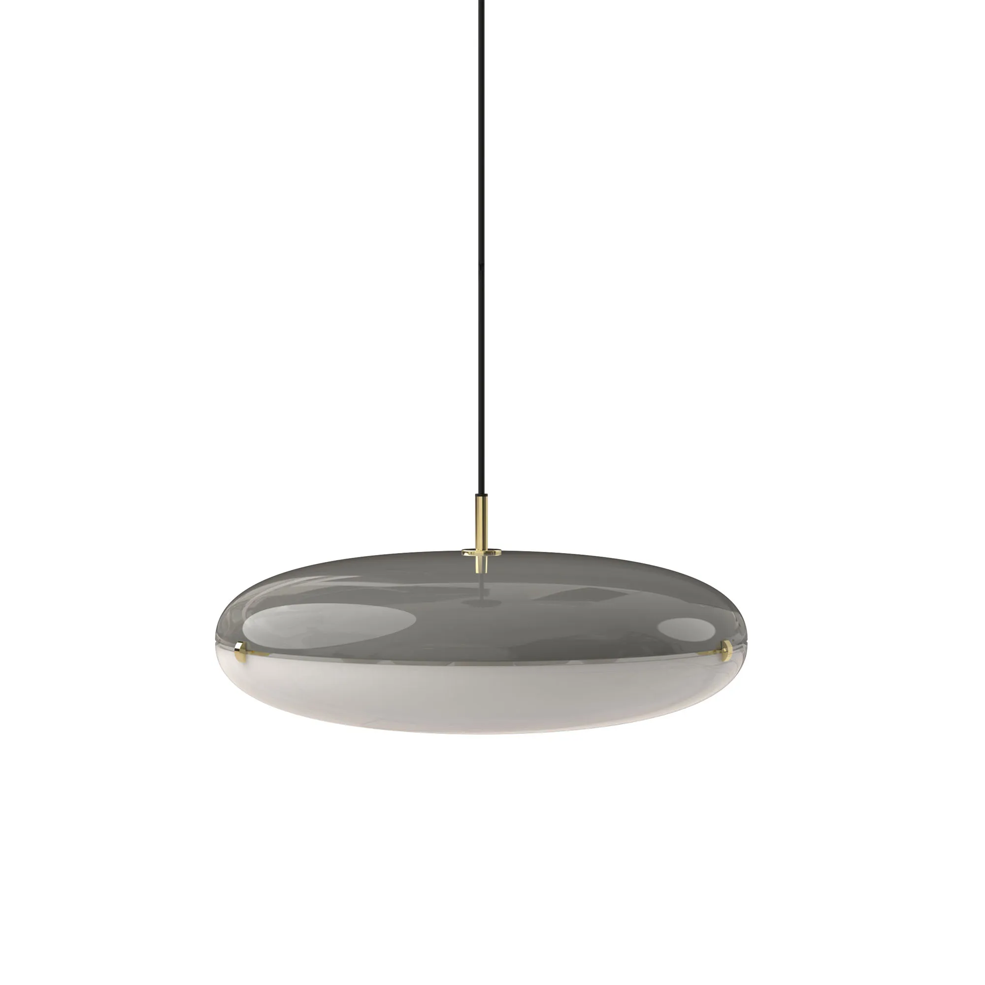 Luna Sospensione in Brass/glossy white and grey, code TLU100-0969