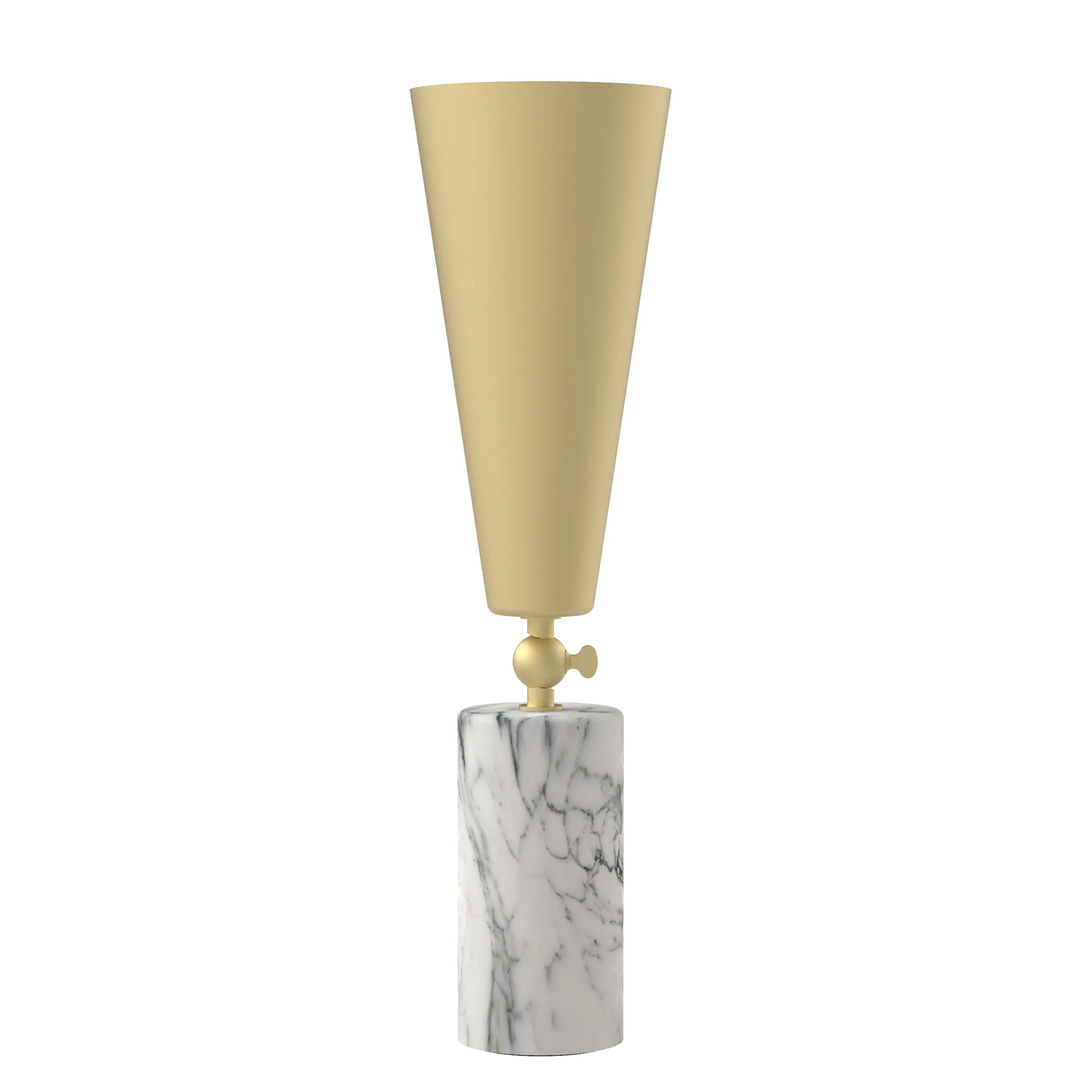 Vox in (h46cm) Satin Brass / Carrara Marble, code TVO310-1315