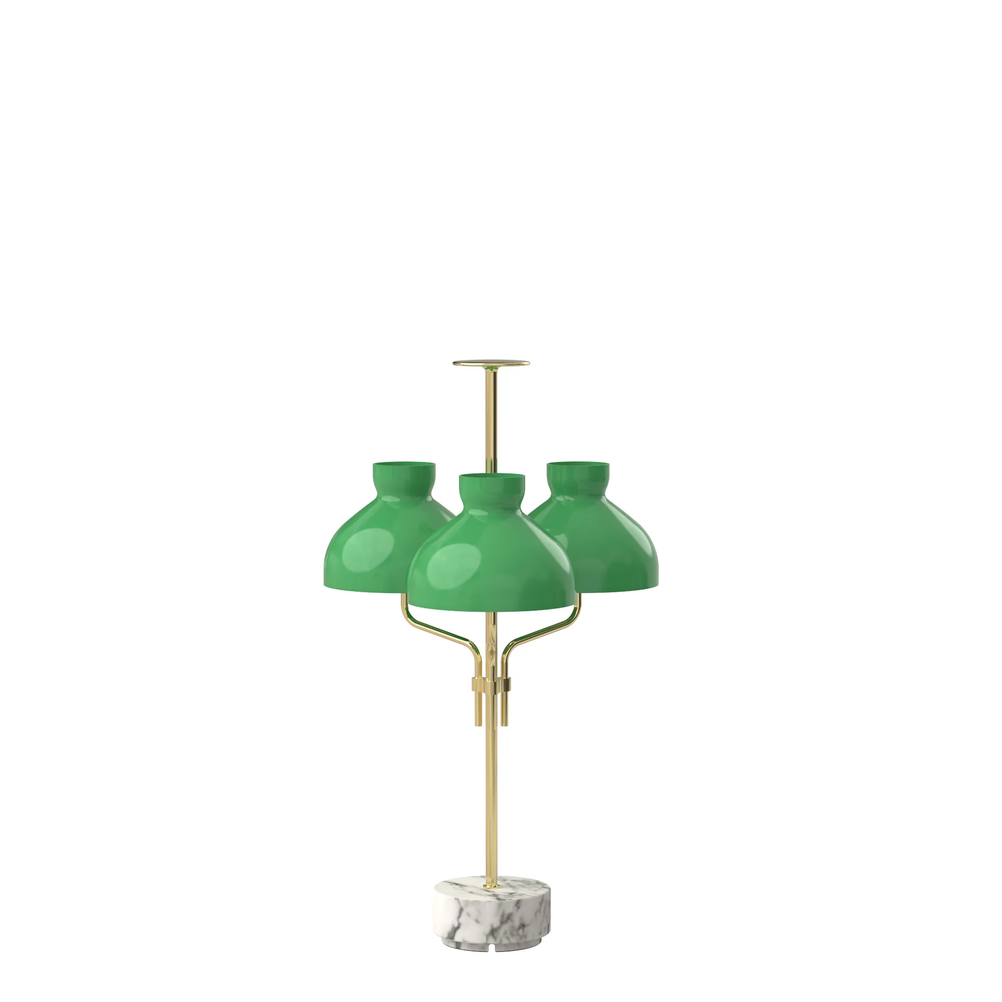 Arenzano Tre Fiamme in Carrara Marble / Brass / Green glass, code TAR320-1509-G