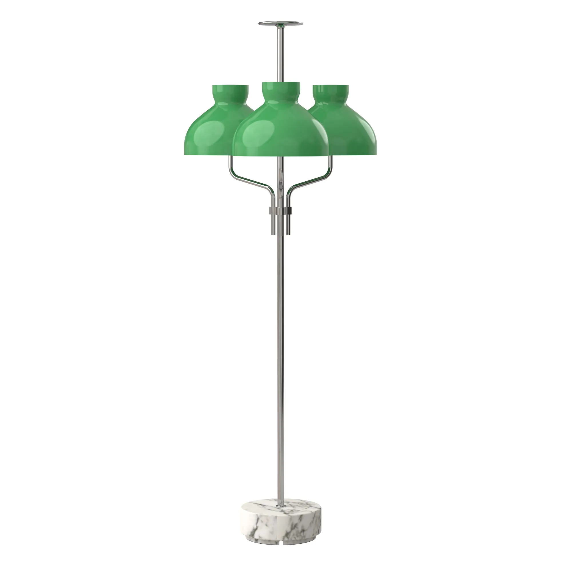 Arenzano Tre Fiamme in Carrara Marble / Chrome / Green glass, code TAR400-1501-G