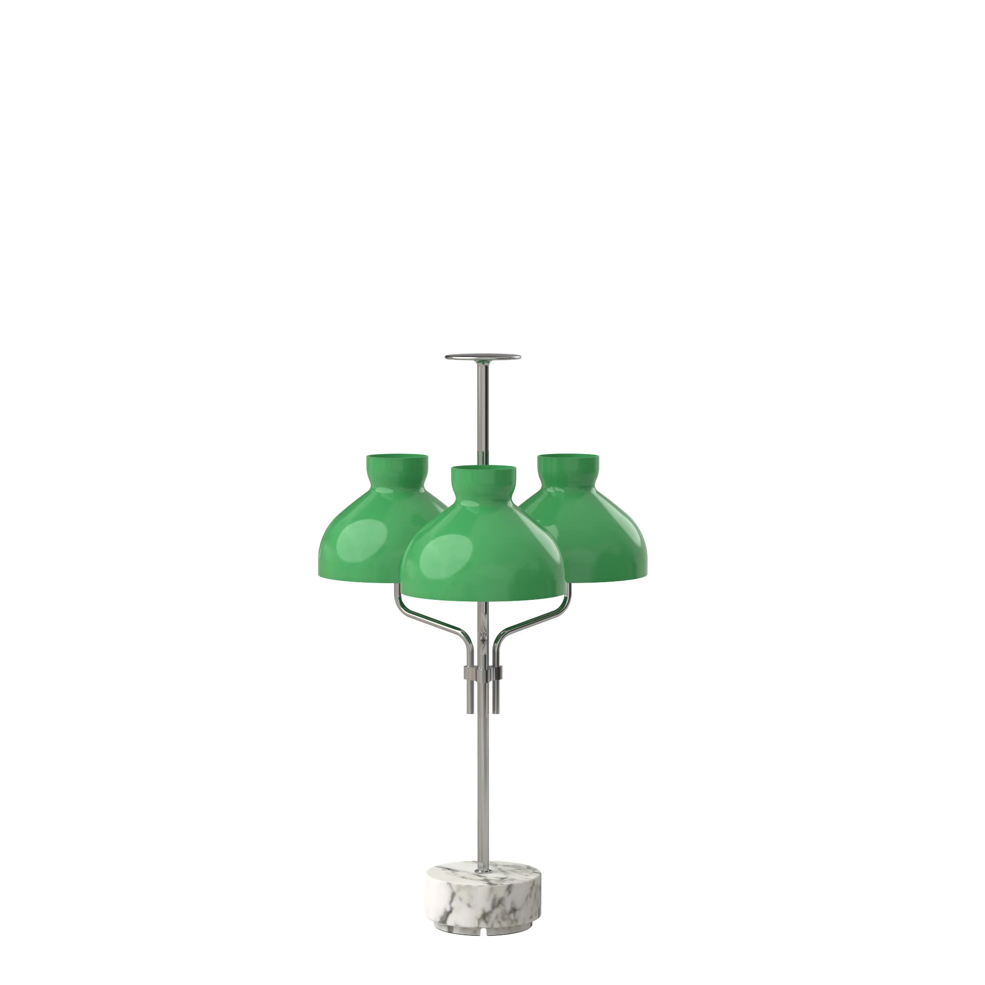 Arenzano Tre Fiamme in Carrara Marble / Chrome / Green glass, code TAR320-1501-G