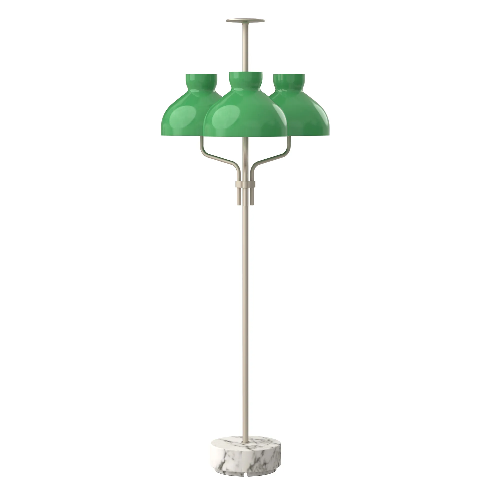 Arenzano Tre Fiamme in Carrara Marble / Satin Nickel / Green glass, code TAR400-1505-G