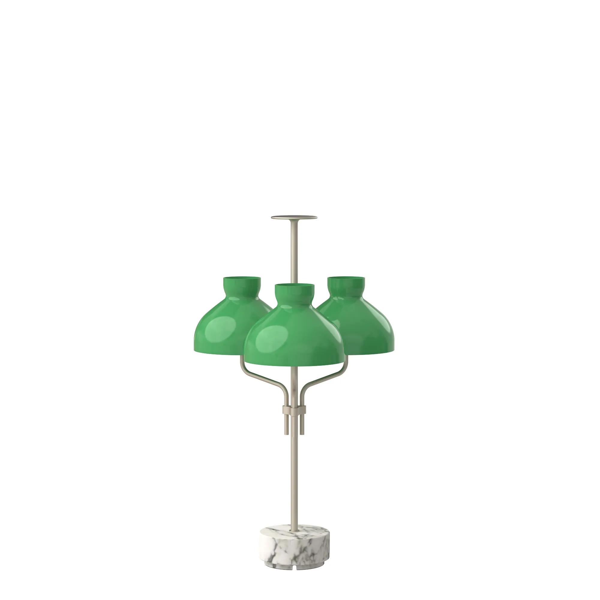 Arenzano Tre Fiamme in Carrara Marble / Satin Nickel / Green glass, code TAR320-1505-G